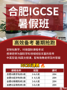合肥IGCSE暑假課表已出，暑期開(kāi)設(shè)有IGCSE預(yù)習(xí)先修班/強(qiáng)化/考前沖刺班